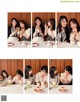 A group of young women sitting at a table eating food.